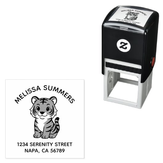 Cute Tiger Cub Arch Address Permastempel (Beispiel)