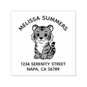 Cute Tiger Cub Arch Address Permastempel (Design)
