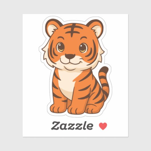 Cute Tiger Cub Aufkleber (Blatt)