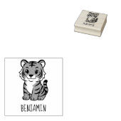 Cute Tiger Cub Custom Name Gummistempel (Stempel)