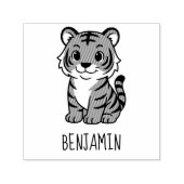 Cute Tiger Cub Custom Name Permastempel (Design)