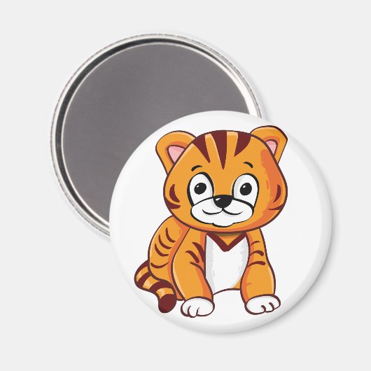 Cute Tiger Cub Magnet (Vorderseite/Rückseite)