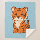 Cute Tiger Cub on Blue Sherpadecke (Vorderseite)