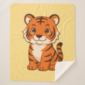 Cute Tiger Cub on Yellow Sherpadecke (Vorderseite)