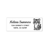 Cute Tiger Cub Return Address Gummistempel (Prägung)