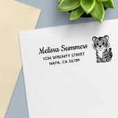 Cute Tiger Cub Return Address Permastempel
