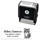 Cute Tiger Cub Return Address Permastempel (Beispiel)