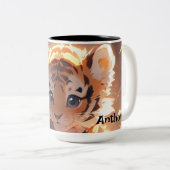 Cute Tiger Cub Zweifarbige Tasse (VorderseiteRechts)