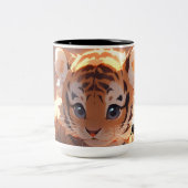 Cute Tiger Cub Zweifarbige Tasse (Mittel)