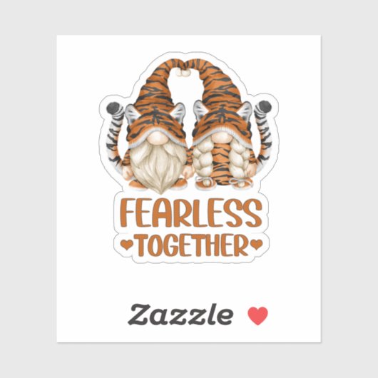 Cute Tiger Gnome For Valentines Day Couples And Ti Aufkleber (Blatt)