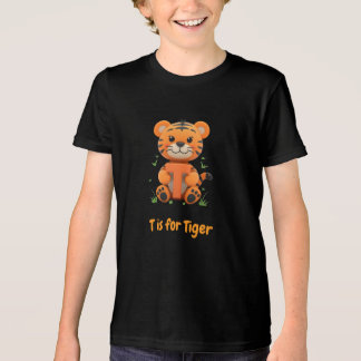 Cute Tiger Kids T-Shirt | T is for Tiger Alphabet  Tri-Blend Shirt