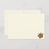 Cute Tiger Paw Print Blank Cream Off White Mitteilungskarte (Vorne/Hinten)