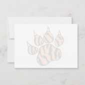 Cute Tiger Paw Print Custom Monogram Mitteilungskarte (Rückseite)