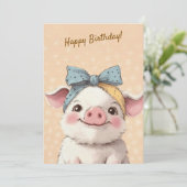 Cute Tiger with Bandana Kids Birthday Invitation Einladung (Stehend Vorderseite)