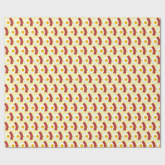 Cute tiled eggs bacon pattern geschenkpapier (Flach)