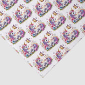 Cute tiled girls unicorn party  seidenpapier (Detail)