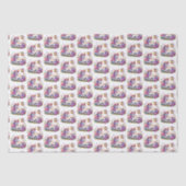 Cute tiled girls unicorn party  seidenpapier (Vorderseite)
