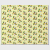 Cute tiled lemon tea pattern  geschenkpapier (Flach)