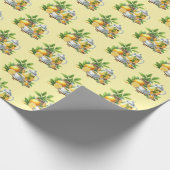 Cute tiled lemon tea pattern  geschenkpapier (Ecke)