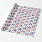 Cute tiled love birds pattern geschenkpapier (Ungerollt)
