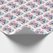 Cute tiled love birds pattern geschenkpapier (Ecke)