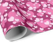 Cute tiled pattern pink hearts geschenkpapier (Rolleneckpunkt)