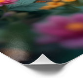 Cute, tiny, fluffy puppy surrounded by flowers poster (Ecke)