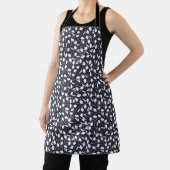 Cute tiny white flower pattern dark blue pattern schürze (InSitu)