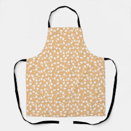 Cute tiny white flower pattern orange pattern schürze