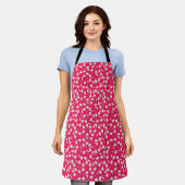 Cute tiny white flower pattern pink pattern schürze (Getragen)