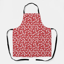 Cute tiny white flower pattern red pattern schürze