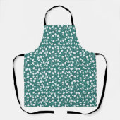 Cute tiny white flower pattern turquoise pattern schürze (Vorderseite)