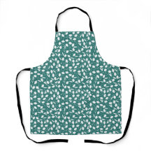 Cute tiny white flower pattern turquoise pattern