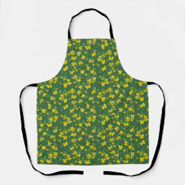 cute tiny yellow flower with green background schürze