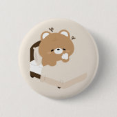 Cute Tired Brown Bear Button (Vorderseite)