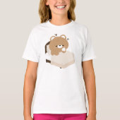 Cute Tired Brown Bear T-Shirt (Vorderseite)