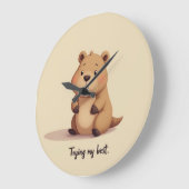  Cute tired capybara Große Wanduhr (Winkel)