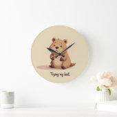 Cute tired capybara Große Wanduhr (Zuhause)