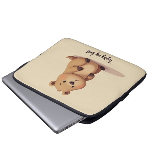 Cute tired capybara laptopschutzhülle (Vorne Knopf)