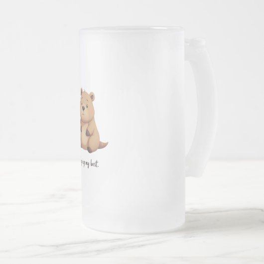 Cute tired capybara mattglas bierglas (VorderseiteRechts)