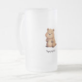 Cute tired capybara mattglas bierglas (Vorderseite Links)