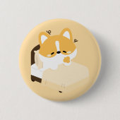 Cute Tired Corgi Button (Vorderseite)