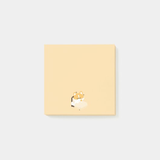 Cute Tired Corgi Post-it Klebezettel (Vorderseite)
