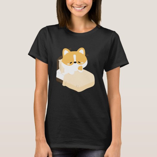 Cute Tired Corgi T-Shirt (Vorderseite)