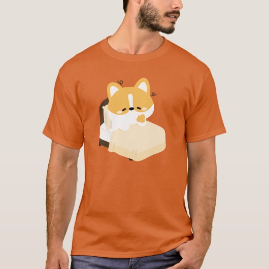 Cute Tired Corgi T-Shirt (Vorderseite)