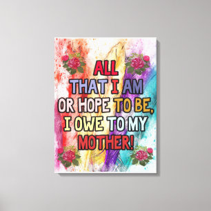 Cute To My Mom Gift Love Quotes Gift Leinwanddruck