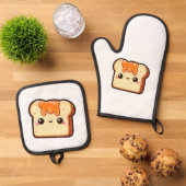 Cute Toast  Ofenhandschuh & Topflappen-Set (Oben Unten)