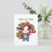 Cute tomato gnome customizable postkarte (Stehend Vorderseite)