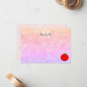Cute Tomato Watercolor Personalized Monogram Mitteilungskarte (Vorderseite/Rückseite Beispiel)