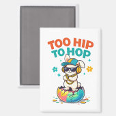 Cute Too Hip to Hop Bunny Illustration Magnet (Vorderseite/Rückseite)